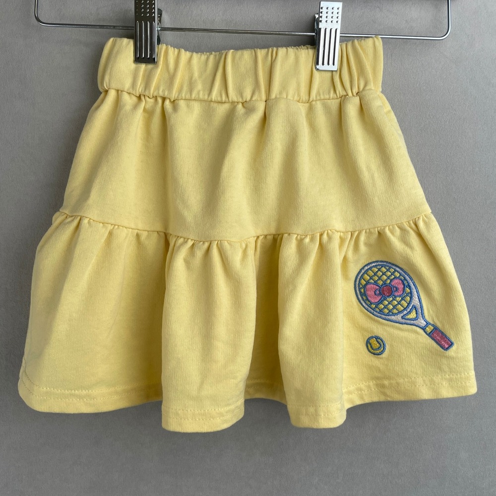 Hello Kitty‎ Sanrio Girls Yellow Tiered Ruffle Tennis Embroidery Skirt Size 4
